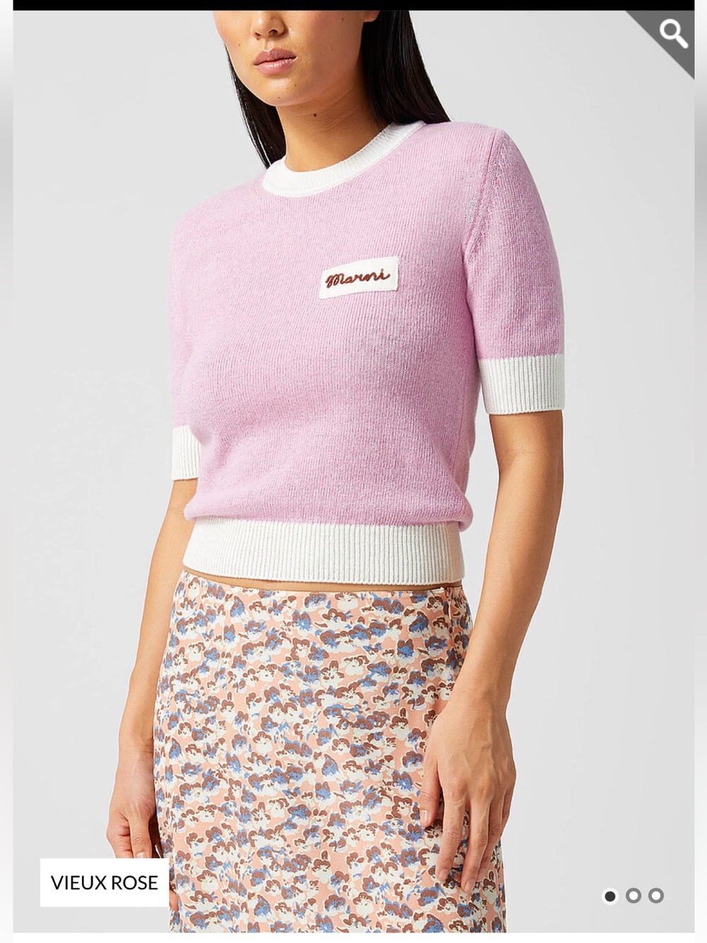 NWT- Marni Pink Short-Sleeve Knit Sweater wool